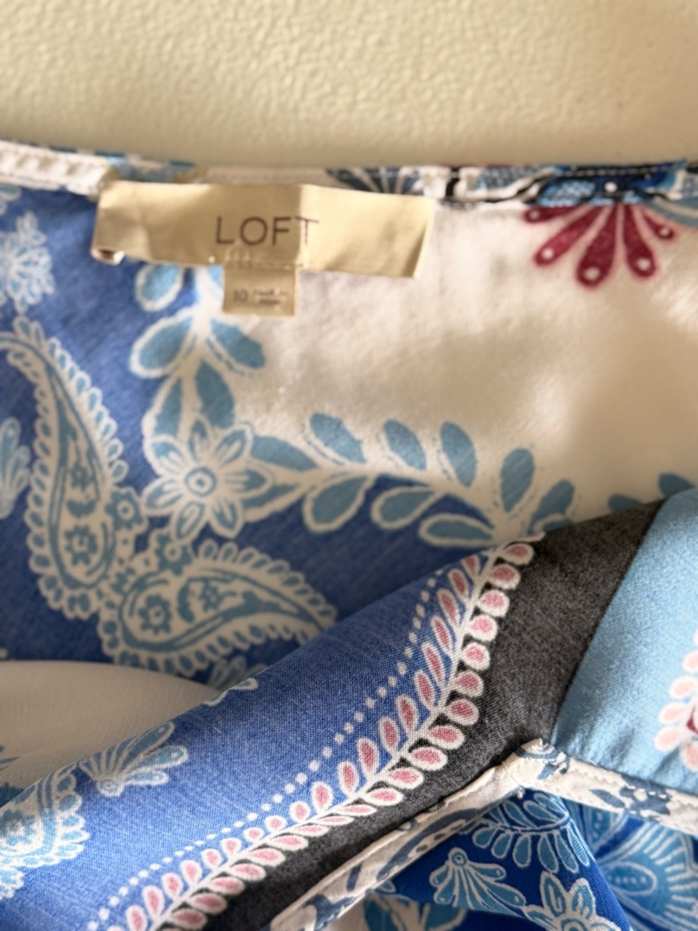 LOFT Blue, White & Red Floral Maxi Slip Dress - Picture 8 of 9